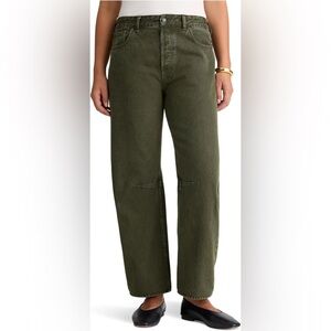 Madewell Darted Barrel-Leg Jean in Mossy Umber